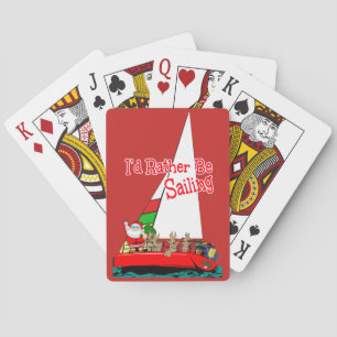 Jeu De Cartes Plutôt naviguer à Noël avec Père Noël en bateau