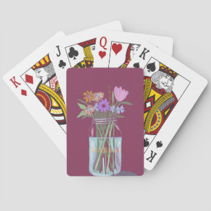 Jeu De Cartes Plutôt Quirky Fleurs sauvages Whimsical +Nom perso