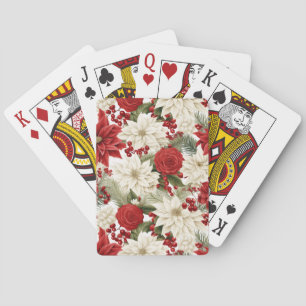 Jeu De Cartes Poinsettia de Noël – Création florale de fêtes