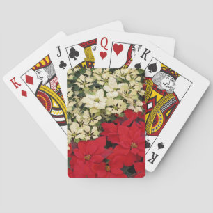 Jeu De Cartes Poinsettias blanches et rouges I Holiday Floral