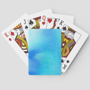 Jeu De Cartes Pointe bleue, aquarelle abstraite peinte à la main
