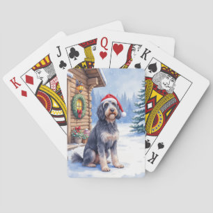 Jeu De Cartes Pointeur à poil dur allemand Chalet enneigé Chapea