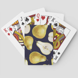 Jeu De Cartes Poire mûre, arrière - plan noir, jardin