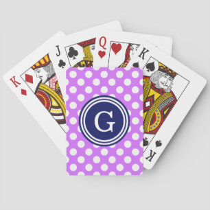 Jeu De Cartes Pois blancs bleu marine 1IR