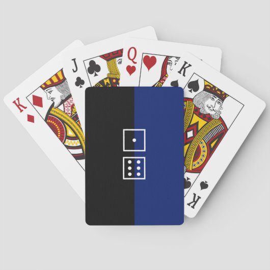 Jeu De Cartes Pois de dés motif bleu /noir (dos)