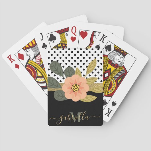 Jeu De Cartes Pois et floral (dos)