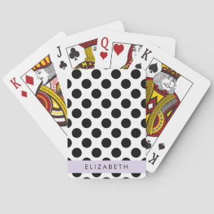 Jeu De Cartes Pois noirs et blancs, pointillés, Votre nom