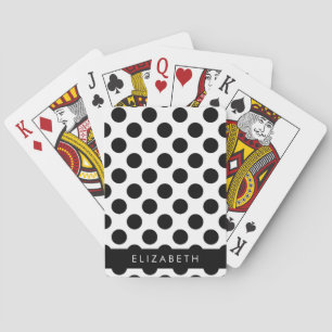 Jeu De Cartes Pois noirs et blancs, pointillés, Votre nom
