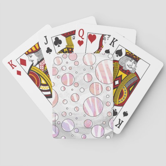 Jeu De Cartes Pois rose et blanc Zebra (dos)