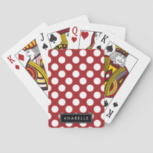 Jeu De Cartes Pois Rouges, Motif Polka Dot, Votre Nom