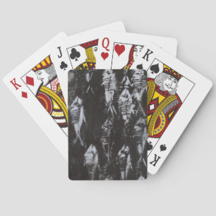 Jeu De Cartes Poisson blanc fossile sur Arrière - plan noir