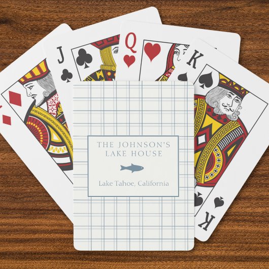 Jeu De Cartes Poisson Bleu de la Maison de Lac Plaid Classable