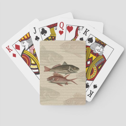 Jeu De Cartes Poisson Perche rouge Art pêcheur (dos)