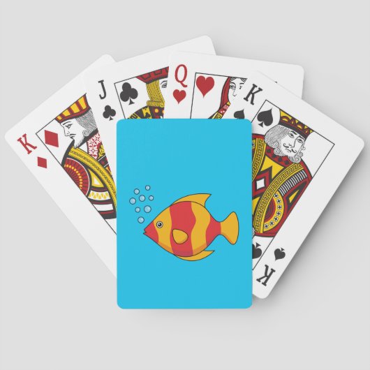 Jeu De Cartes Poisson rouge orange tropical (dos)