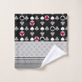 Jeu de cartes, poker, cartes de table, bain rouge  (Gant de toilette)