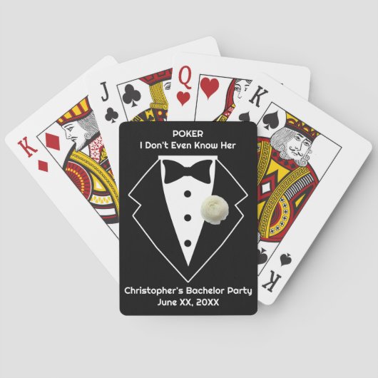Jeu De Cartes Poker de soirée d'enterrement de vie de garçon en  (dos)