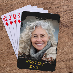 Jeu De Cartes Poker personnalisé photo complète — Noir et Or