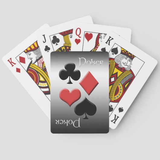 Jeu De Cartes Poker-Silver Metal Look (dos)
