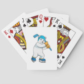 Jeu De Cartes Polar bear at Ice hockey with Stick (dos)