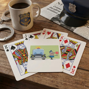 Jeu De Cartes Police de la caricature Arrêtez de signer Jouer de