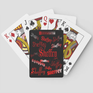 Jeu De Cartes Polices Sheffey - Nuances de rouge sur noir