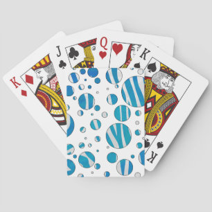 Jeu De Cartes Polka blanc et bleu Zebra