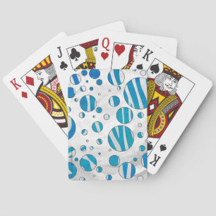 Jeu De Cartes Polka blanc et bleu Zebra
