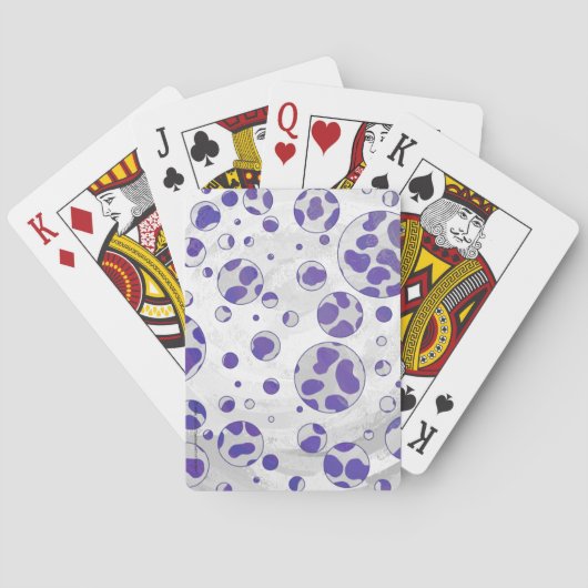 Jeu De Cartes Polka blanc et violet dalmate (dos)