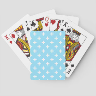 Jeu De Cartes Polka blanche croise sur bleu bébé