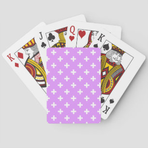 Jeu De Cartes Polka blanche croise sur lilas