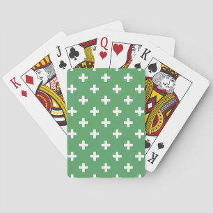 Jeu De Cartes Polka blanche croise sur vert