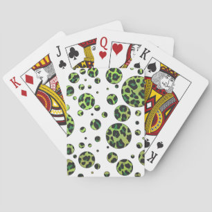 Jeu De Cartes Polka Dot Leopard noir et vert