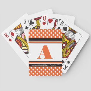 Jeu De Cartes Polka Dot Orange Personnalisée Lecture De Cartes