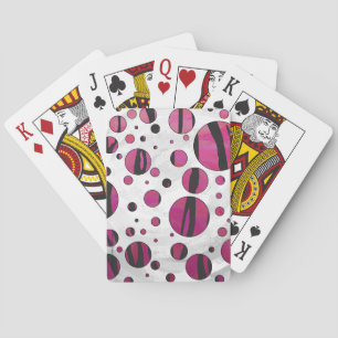Jeu De Cartes Polka Dot Tiger rose chaud et noir