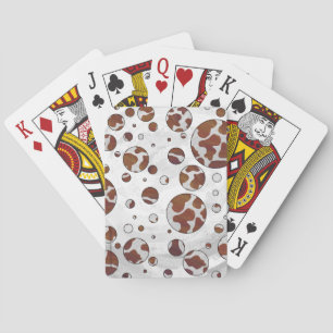 Jeu De Cartes Polka Dot Vache Brown et blanche