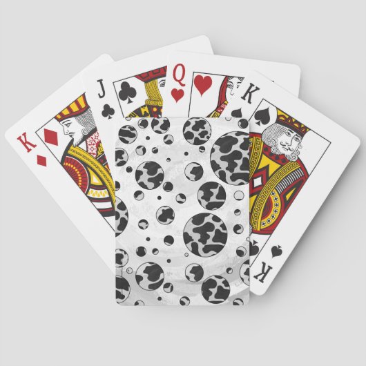 Jeu De Cartes Polka Dot Vache noir et blanc (dos)