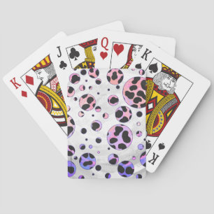 Jeu De Cartes Polka noire et rose de Dalmatie Imprimer