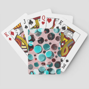 Jeu De Cartes Polka point aquarelle, motif abstrait.
