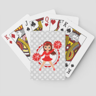 Jeu De Cartes Pom-pom girl - Jolie Brunette Rouge