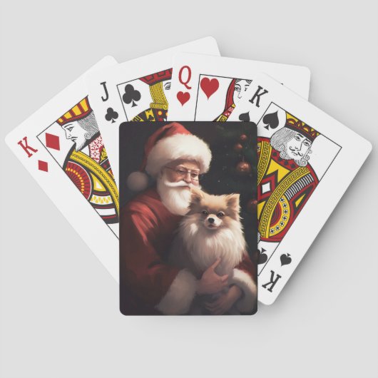 Jeu De Cartes Poméranien avec Noël Festif du Père Noël (dos)