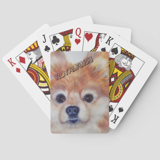 JEU DE CARTES POMERANIEN EN OR CUTE (dos)