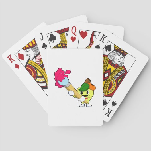 Jeu De Cartes Pomme comme Peintre avec pinceau (dos)