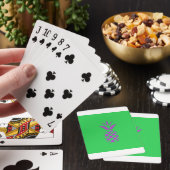 Jeu De Cartes Pomme de pin violet en vert. (In Situ)