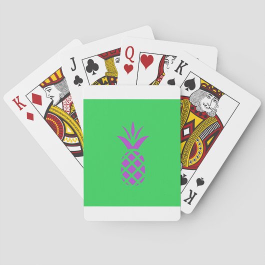 Jeu De Cartes Pomme de pin violet en vert. (dos)