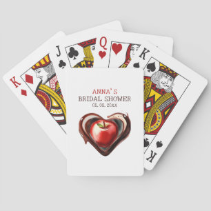Jeu De Cartes Pomme rouge dans une douche de chocolat de mariage
