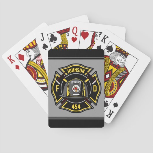 Jeu De Cartes Pompier AJOUTER LE NOM L'équipe de Secourt du serv (dos)