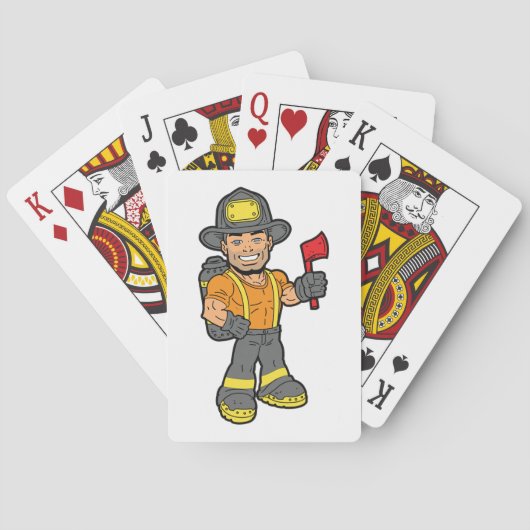 Jeu De Cartes Pompier Avec Un Axe (dos)