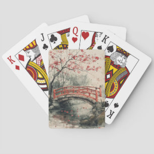 Jeu De Cartes Pont Cherry Blossom Sumi-E Paysage (2)