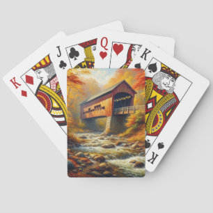 Jeu De Cartes pont couvert d'automne classique