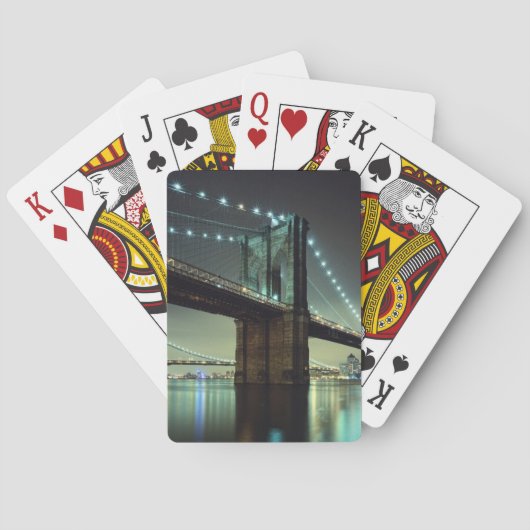 Jeu De Cartes Pont de Brooklyn au pont de Manhattan de nuit (dos)
